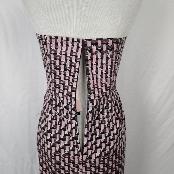 NWT Banana Republic Petite Abstract Silk Pink Pockets Dress Strapless, 4P - Picture 8 of 16